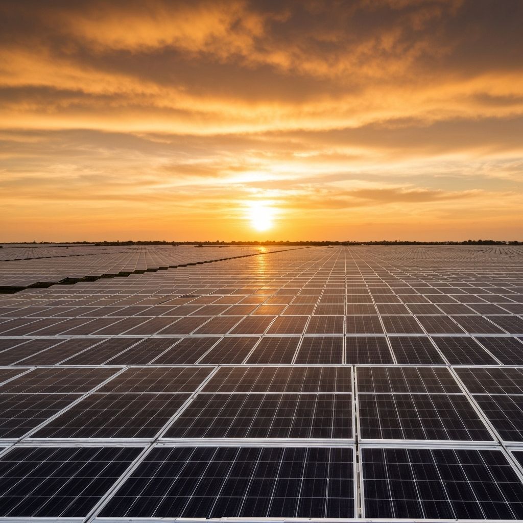 Campo de paineis solares